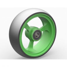 Koliesko 100/36 - 4", so zeleným  hliníkovým diskom